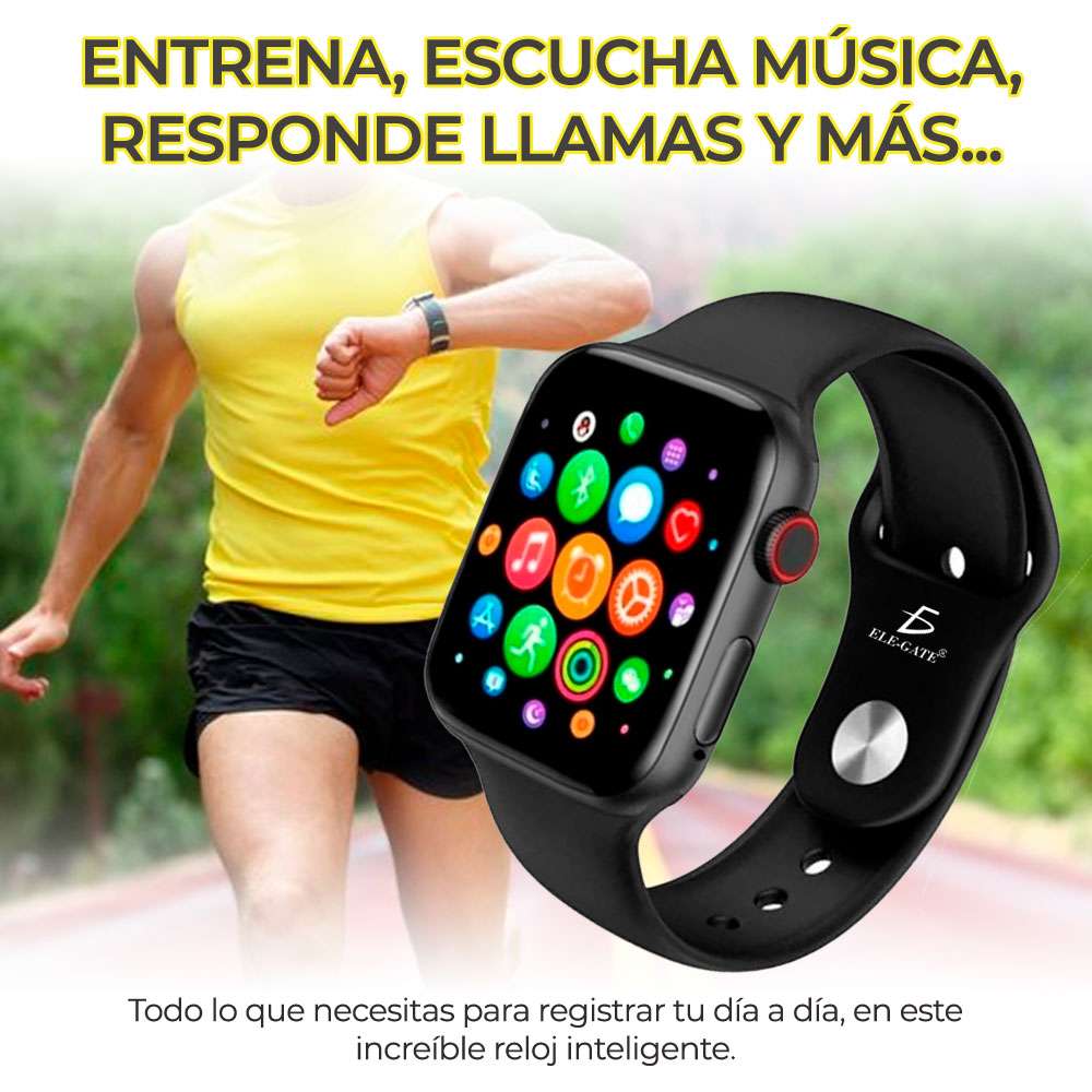 Smart Watch T500 Negro Contesta Llamadas Bluetooth - Ritmo Cardiaco - Redes sociales Favoritas.