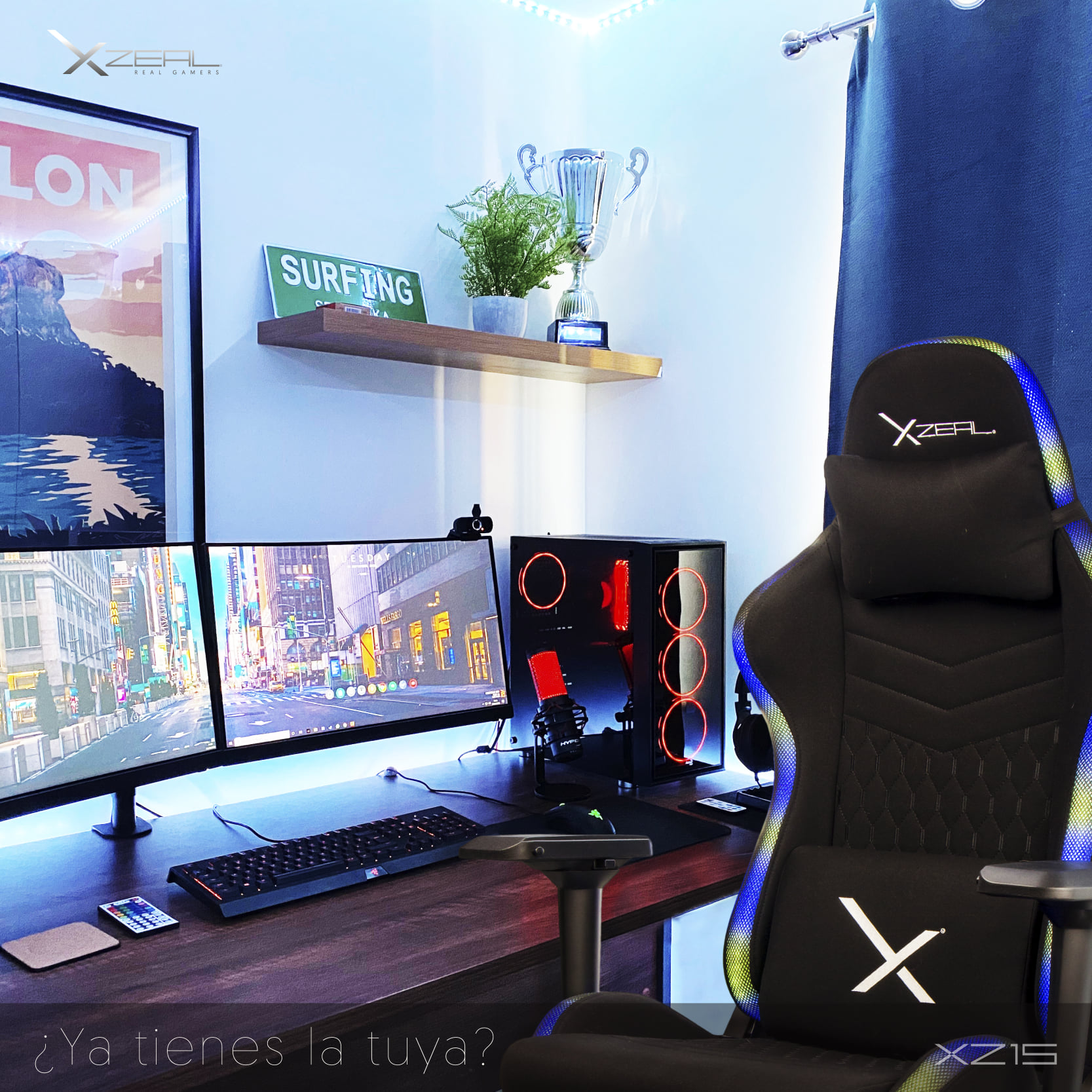 Xzeal Gaming SILLA GAMER XZEAL RGB XZ15 NEGR O SOPORTE LUMBAR/SUPERIOR