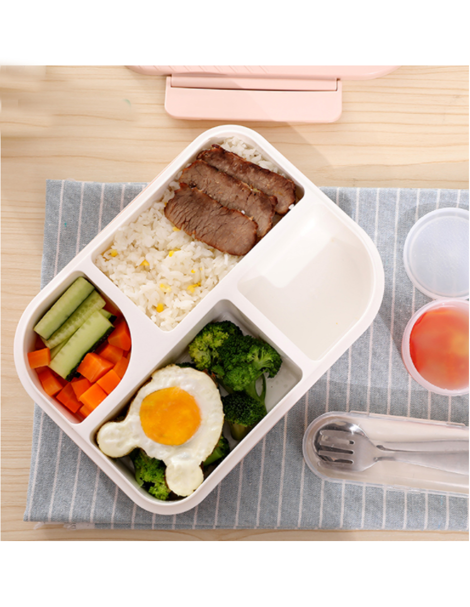 Contenedor Separación Alimentos Conservación Portátil Rosa