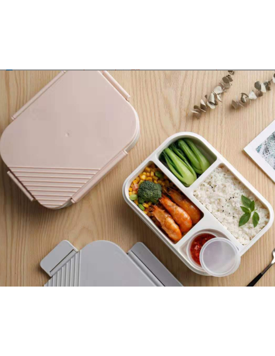 Contenedor Separación Alimentos Conservación Portátil Rosa