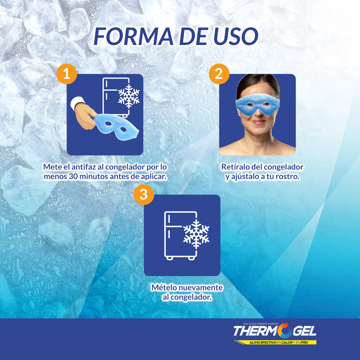 Compresa de Antifaz de Gel en Perlas Thermo Gel Pearls Color Azul