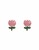 Broquel de tulipán rosa esmaltado en 10k, ideal para niña - Mancini Joyas
