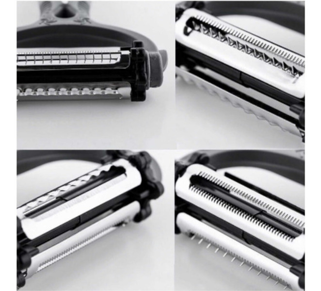 Pelador De Verduras 3 En 1 Rallador Manual Frutas Verde /e