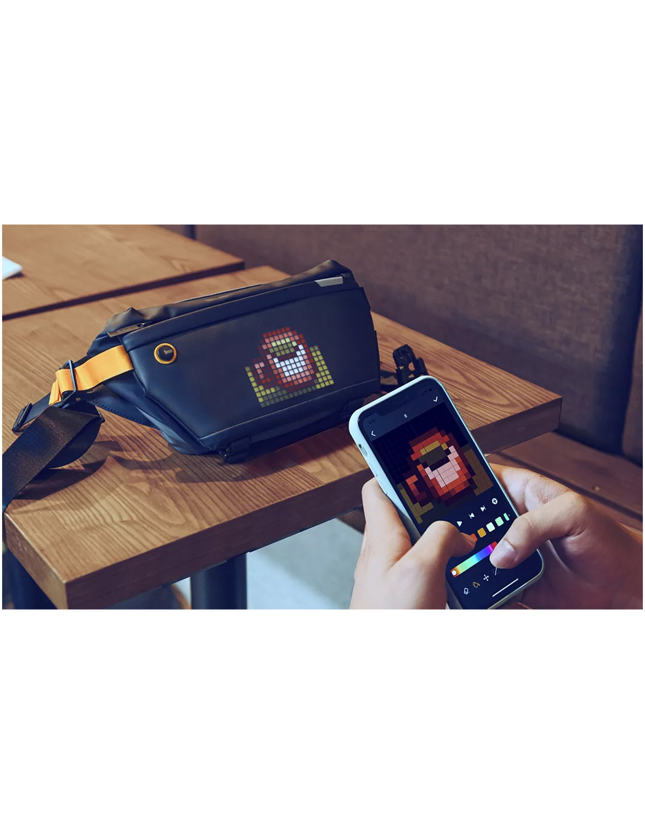 Bolso Hombro Inteligente Pixoo-slingbag Negro Divoom  .