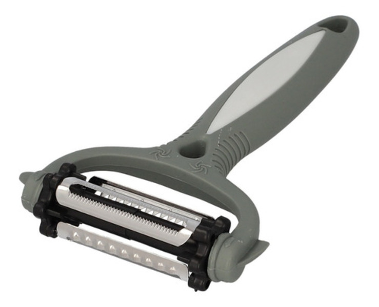 Pelador De Verduras 3 En 1 Rallador Manual Frutas Gris /e