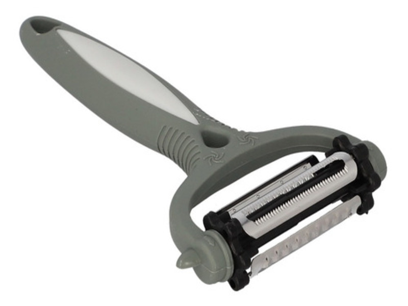 Pelador De Verduras 3 En 1 Rallador Manual Frutas Gris /e