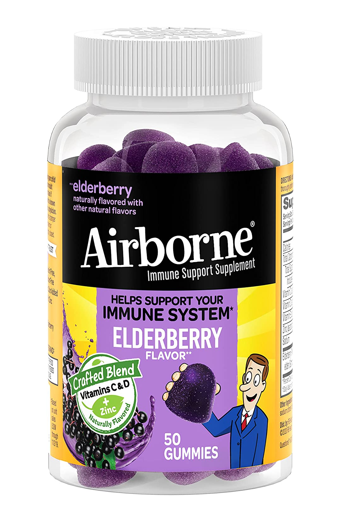 Vitaminas y Zinc 50 gomitas con vitaminas D y E 0.53 Libras