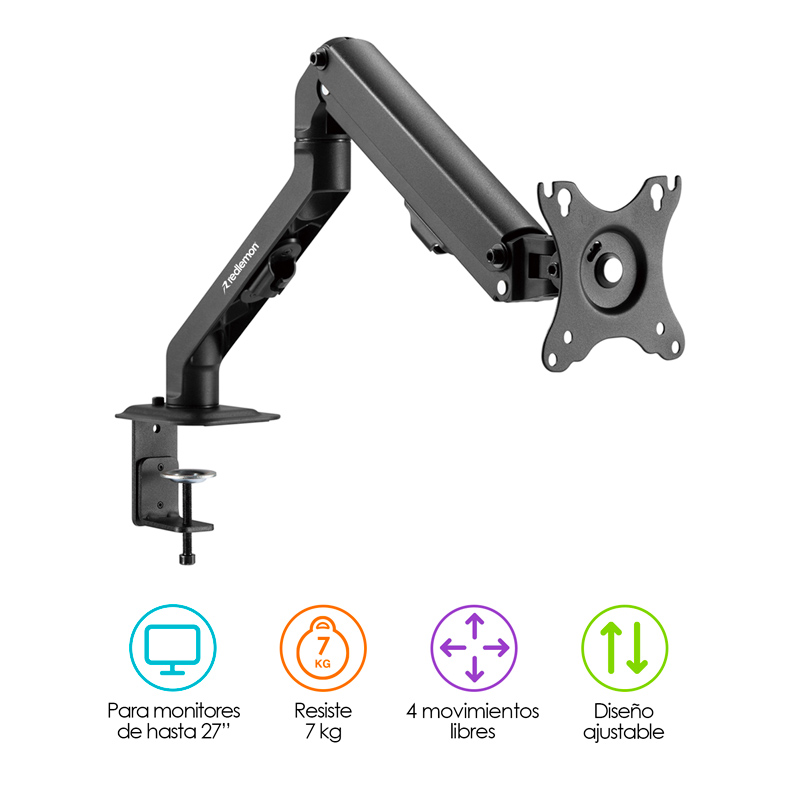 Soporte Hidráulico para Monitor de Hasta 27 Ajustable Redlemon