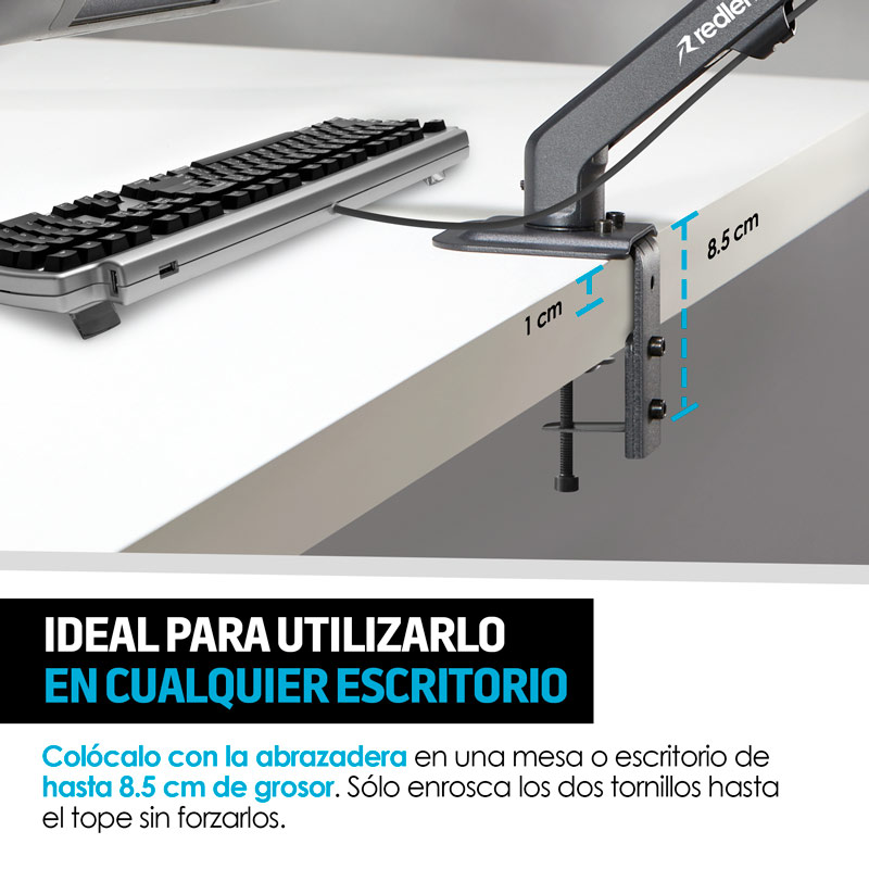 Soporte Hidráulico para Monitor de Hasta 27 Ajustable Redlemon