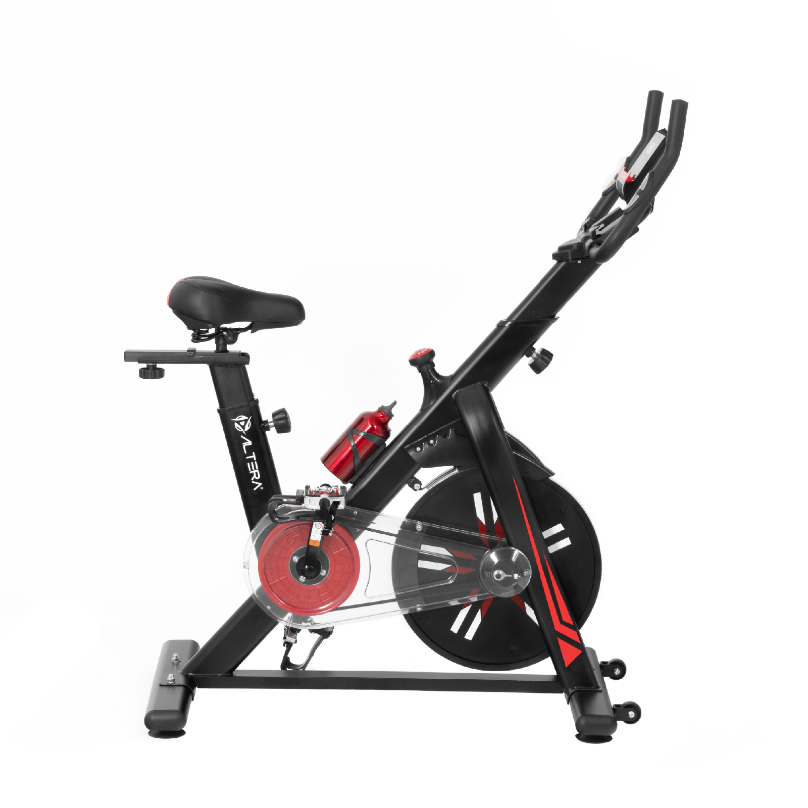 Bicicleta Fija para Spinning Fitness Ejercicio Cardio 8 KG Color Negro Rojo