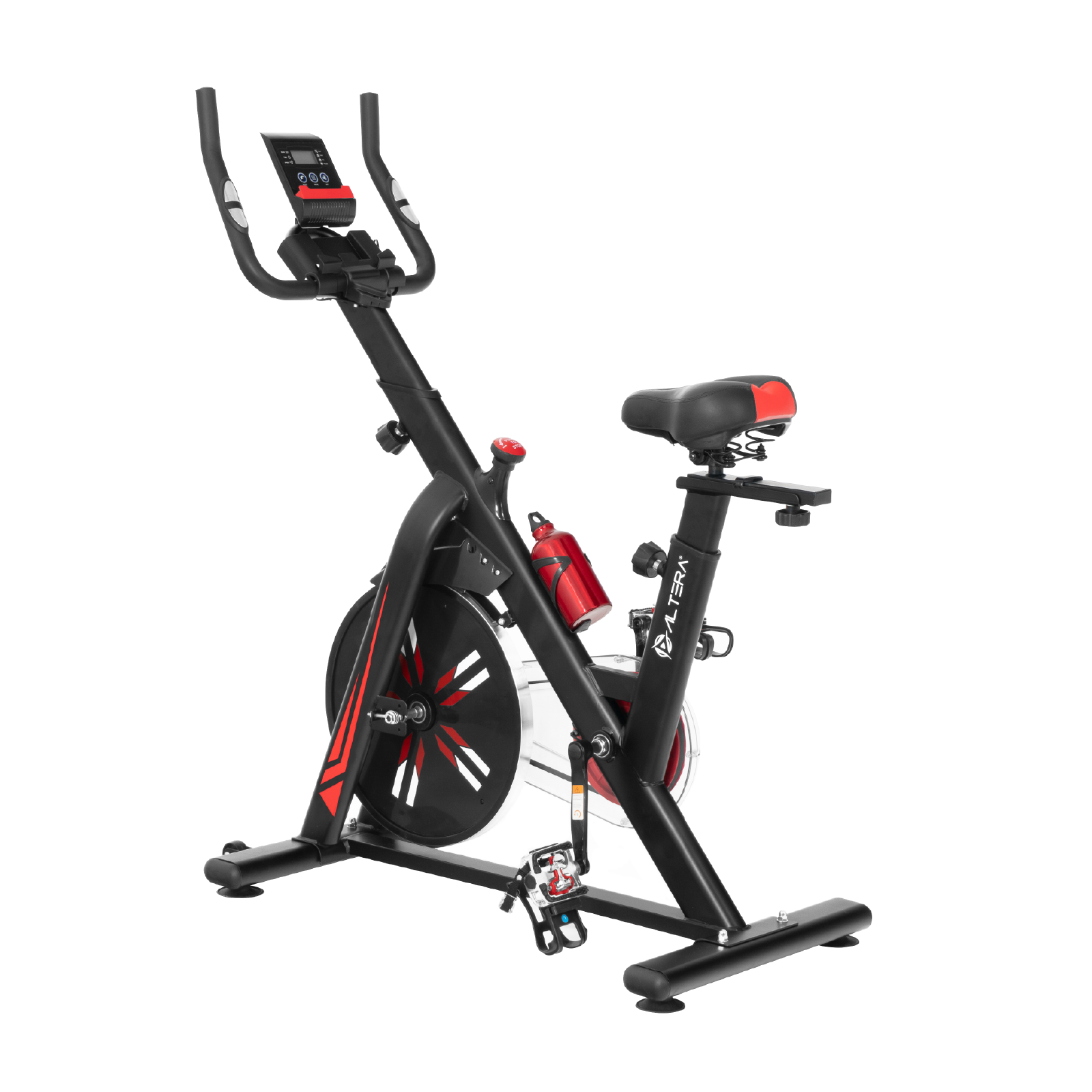 Bicicleta Fija para Spinning Fitness Ejercicio Cardio 8 KG Color Negro Rojo