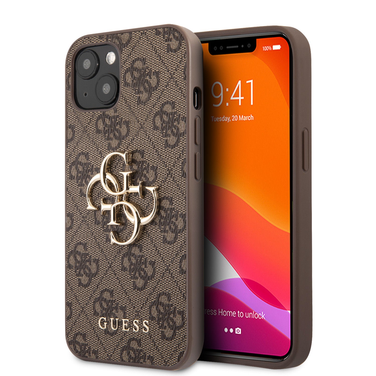 CASE FUNDA GUESS BIG 4G CAFÉ IPHONE 13
