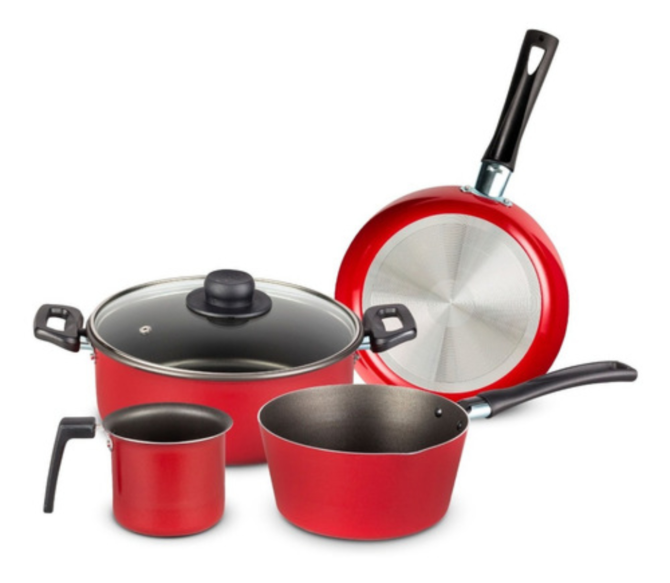 BATERIA DE COCINA VASCONIA/ECKO DELEITE 5 PZAS ALUMINIO ROJA ENDY2