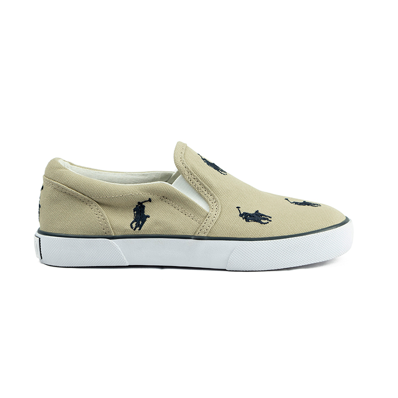 Tenis Polo Ralp Lauren Slip On Beige Niño