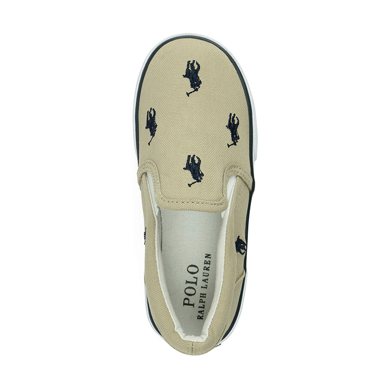 Tenis Polo Ralp Lauren Slip On Beige Niño