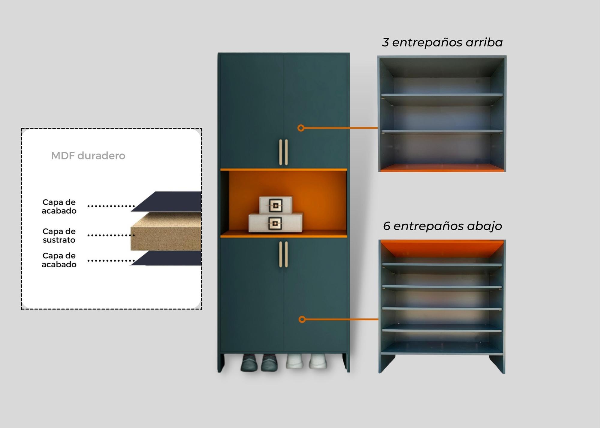 GABINETE ALACENA ALTO CON MDF IMPERMEABLE, ESTANTERÍA DE ALMACENAJE