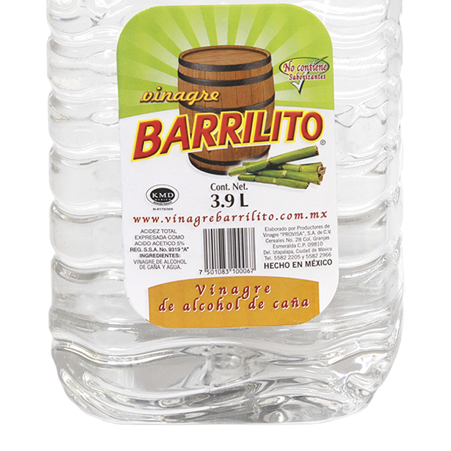 Vinagre Barrilito Blanco de 3.9 litros caja con 6 Garrafones