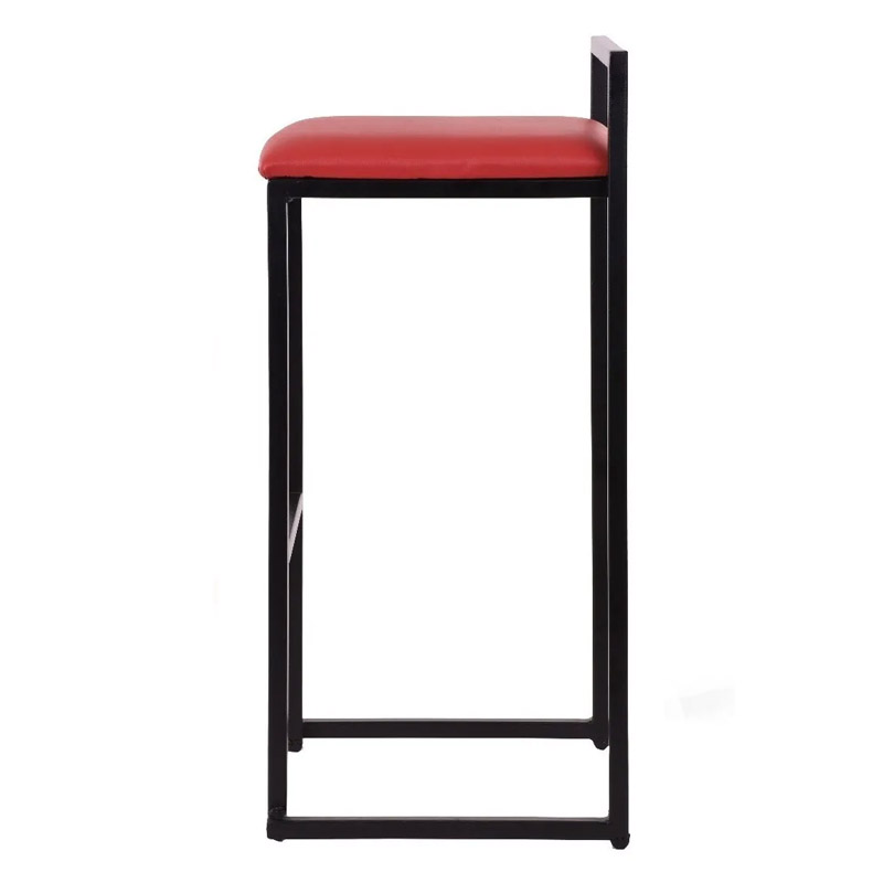 Paquete De 4 Bancos Cubo Rojo Negro Barra Bar Lounge Eventos Salón Fiesta 