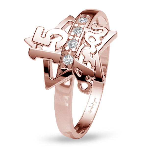 Anillo de XV años en Oro Rosa de 10K Amelie Joyas