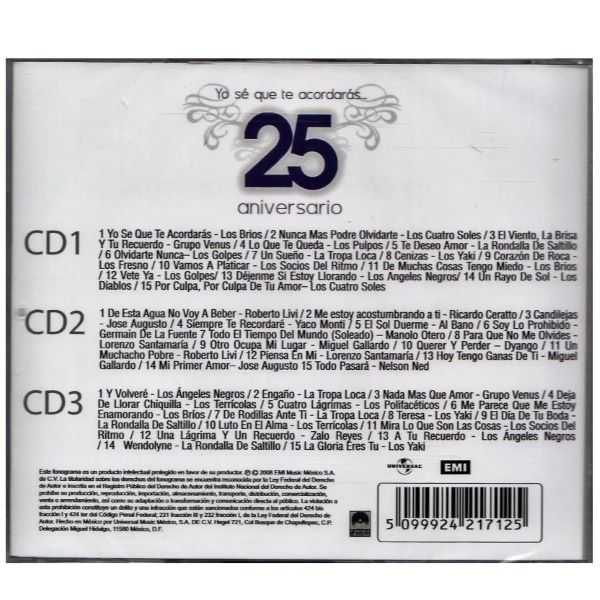 Yo sé que te acordarás... 25 aniversario (3CD)