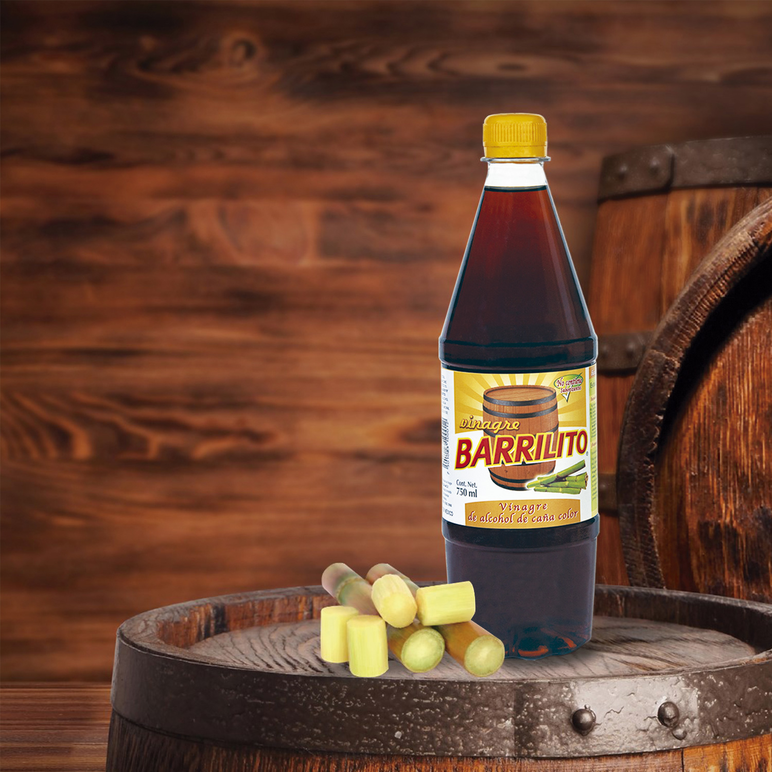 Vinagre Barrilito de Color de 750 ml caja con 12 botellas