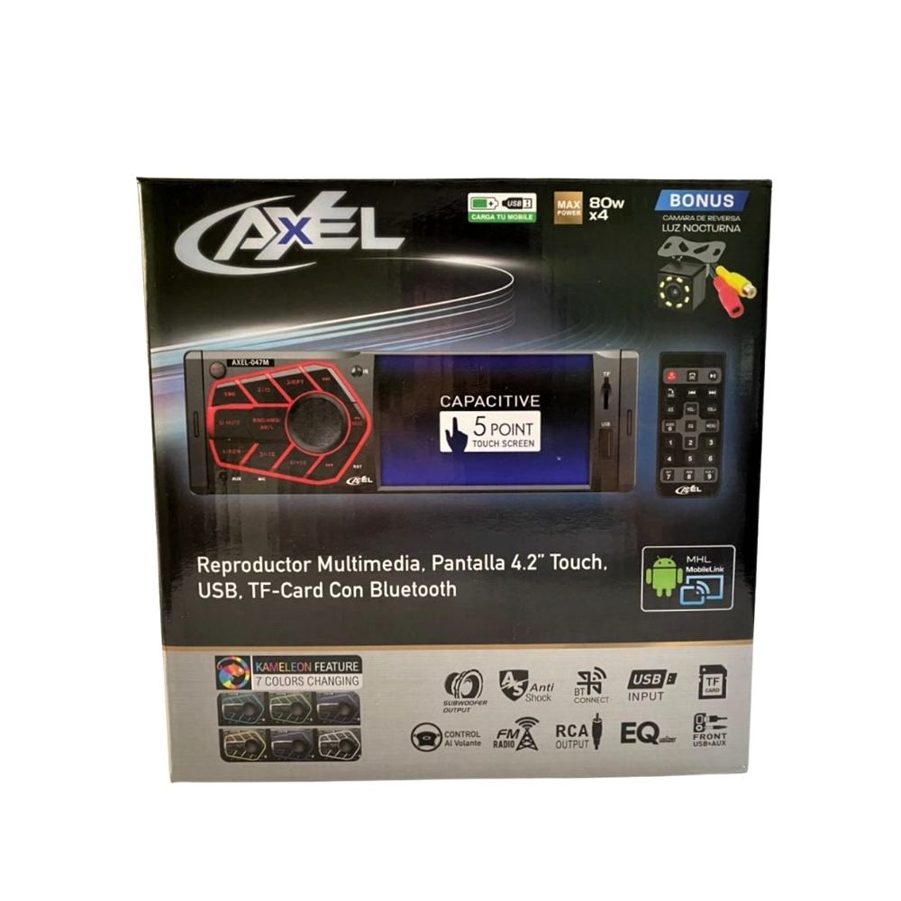 Autoestéreo Steelpro AXEL-047M Pantalla Táctil De 4.2 Pulgadas - Negro