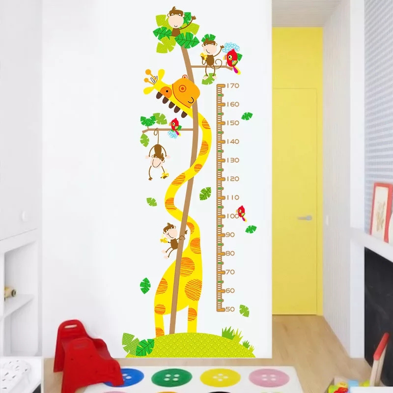 Vinil Decorativo Infantil Regla Medir Jirafa Estatura
