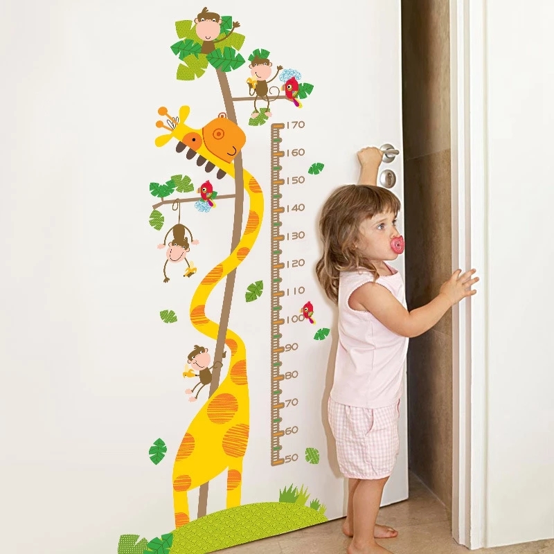 Vinil Decorativo Infantil Regla Medir Jirafa Estatura