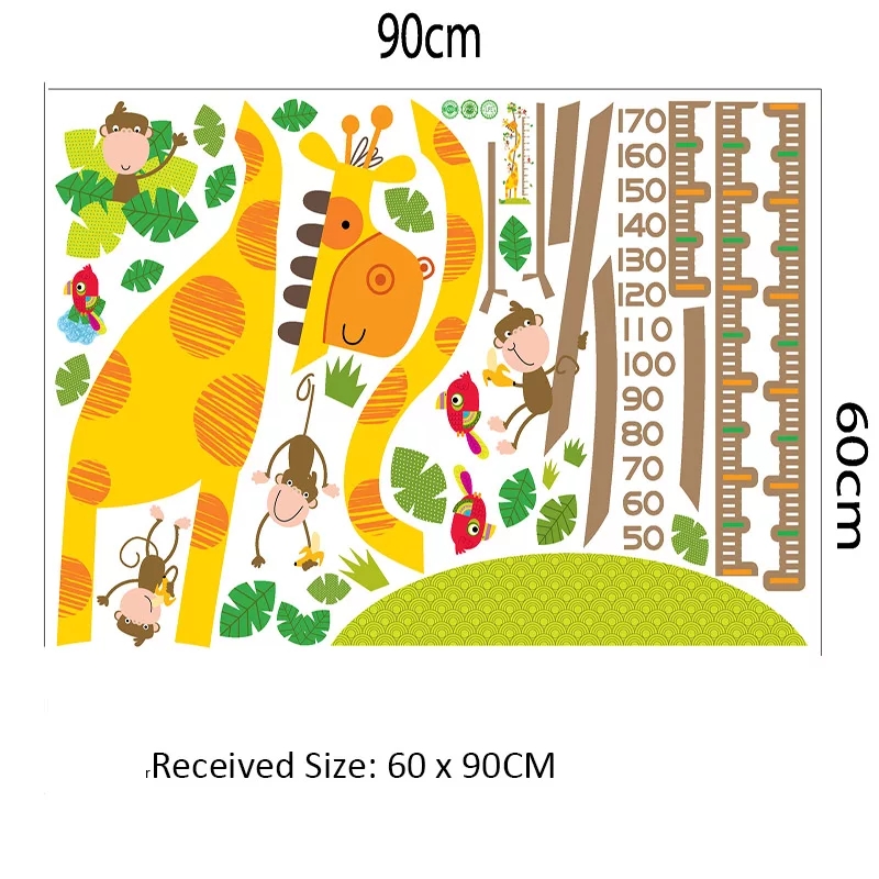 Vinil Decorativo Infantil Regla Medir Jirafa Estatura