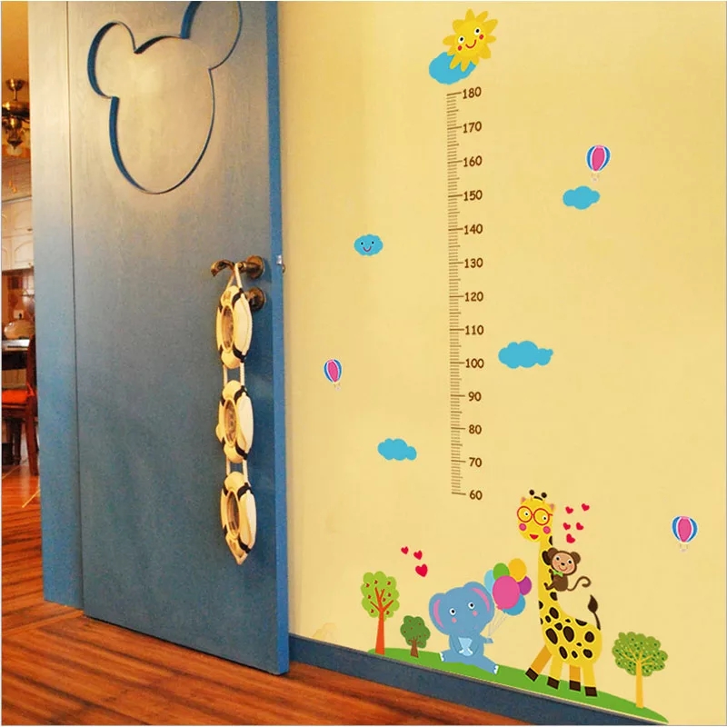 Vinil Decorativo Infantil auto adherible  Regla Medición Estatura Elefante		