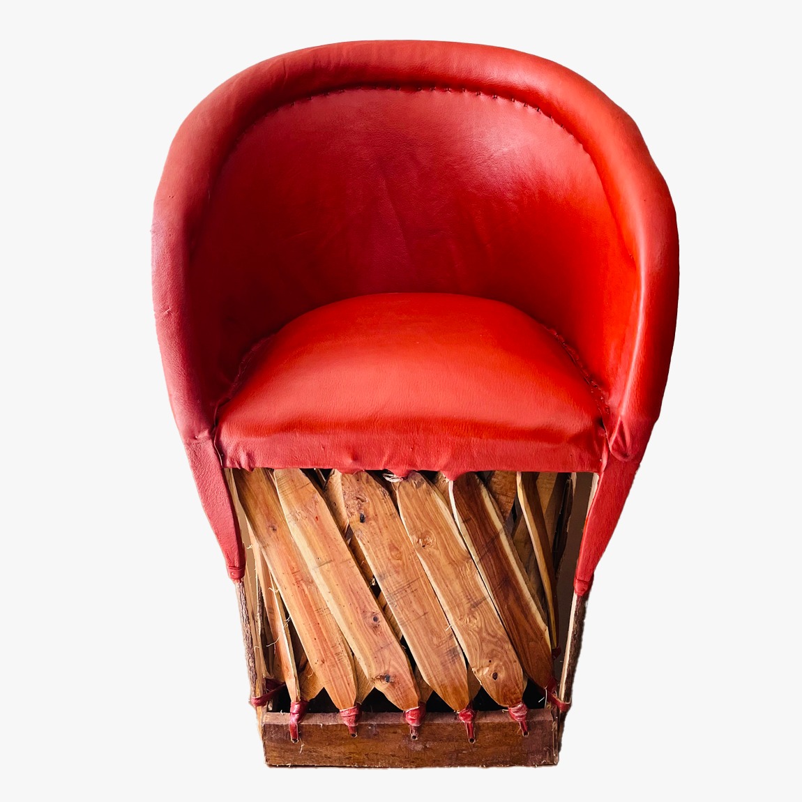 Silla Equipal Tradicional Color Rojo