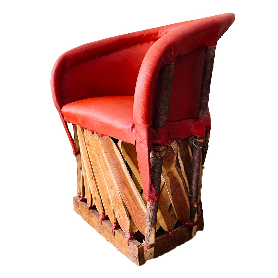 Silla Equipal Tradicional Color Rojo