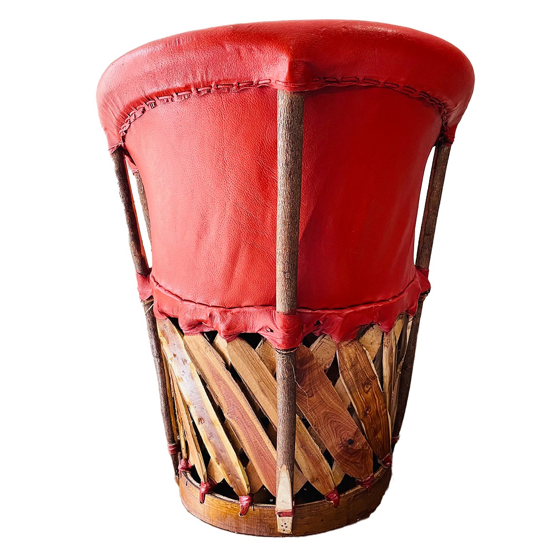 Silla Equipal Tradicional Color Rojo