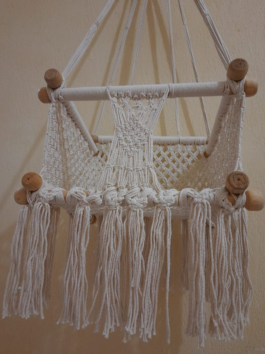 Columpio Silla Baby Swing de Algodon Macrame