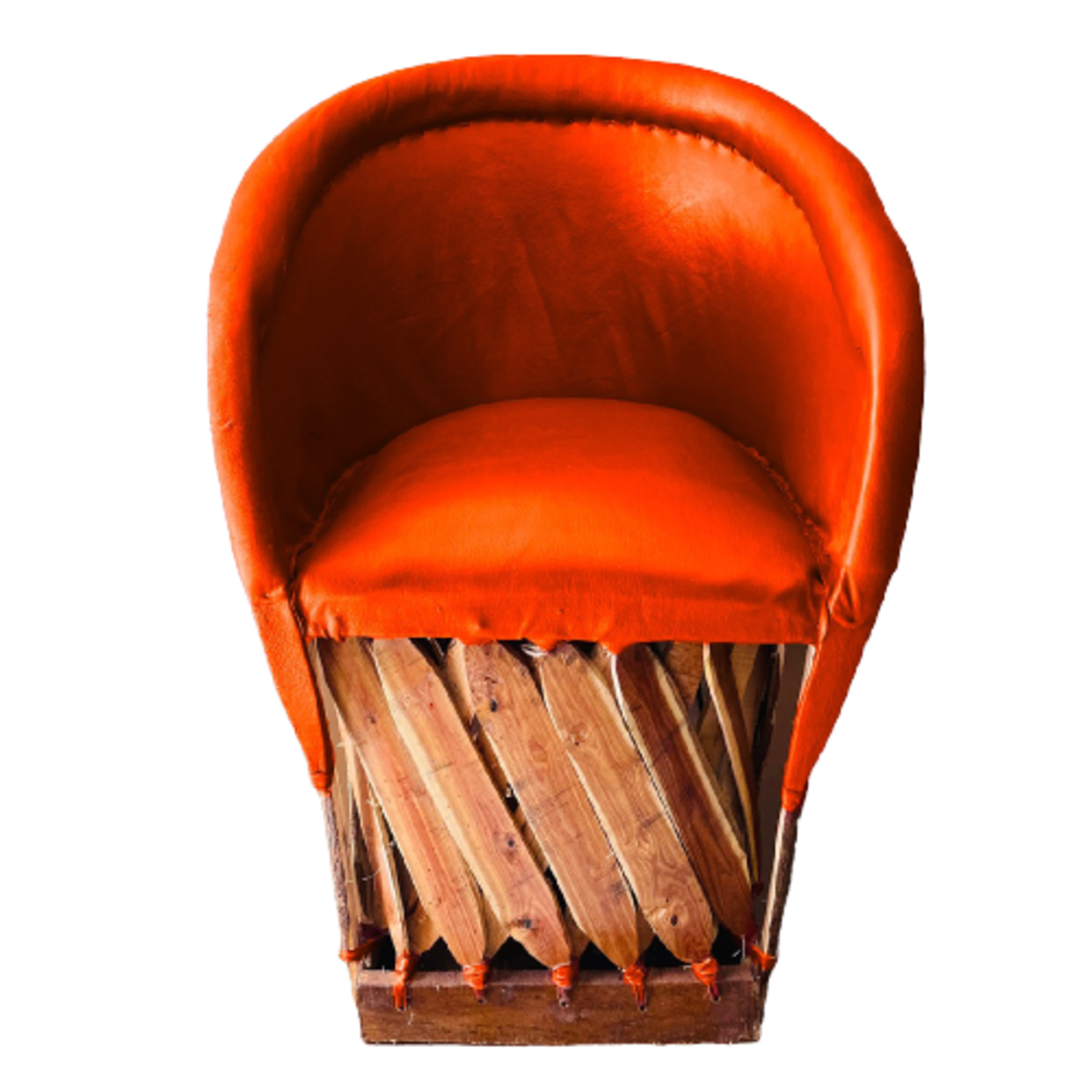 Silla Equipal Tradicional Color Naranja