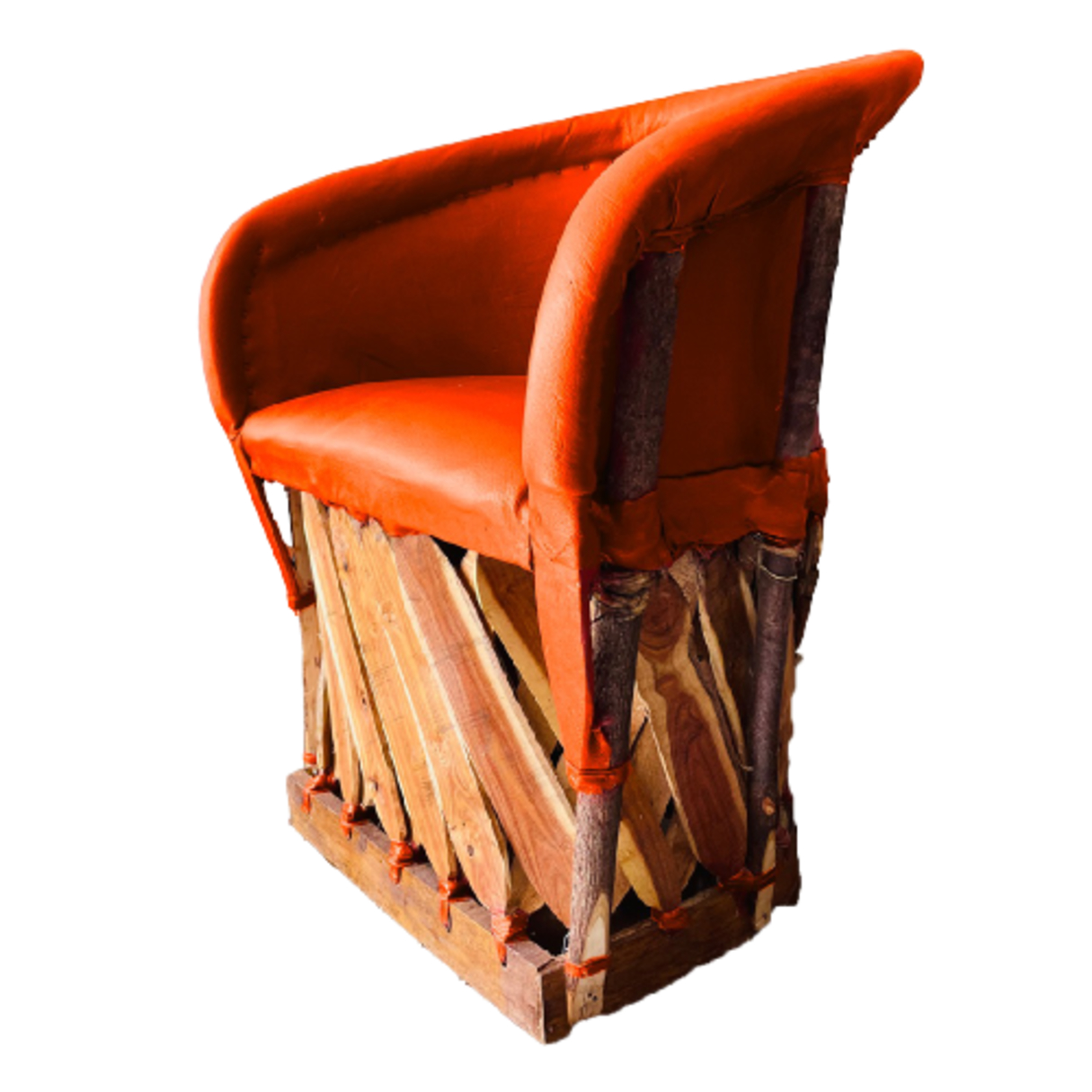 Silla Equipal Tradicional Color Naranja