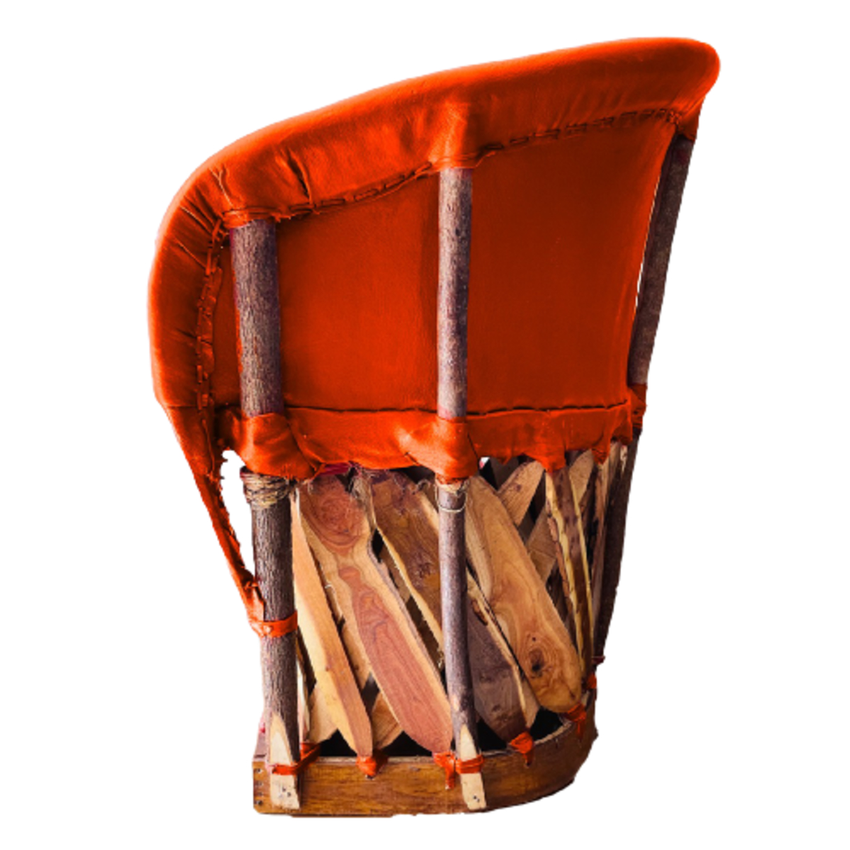 Silla Equipal Tradicional Color Naranja