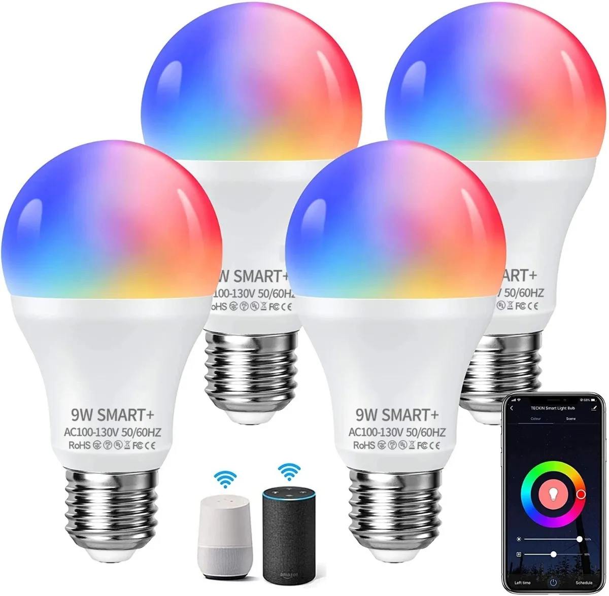 Foco Inteligente Bombilla 9w Rgbcw Wifi Alexa Google Siri