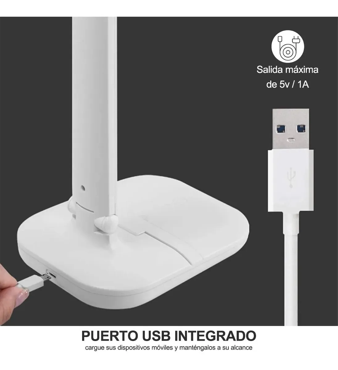 Lámpara Led De Lectura Para Escritorio, Recargable Usb
