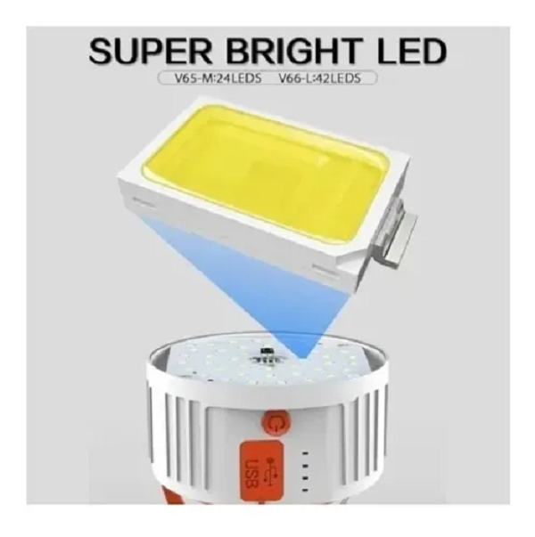 Foco Portatil Led 12w Recargable Solar Cargador