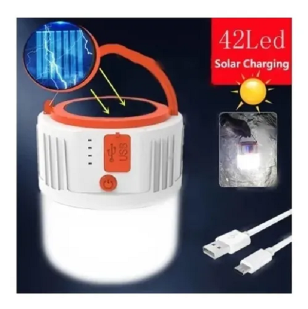 Foco Portatil Led 12w Recargable Solar Cargador