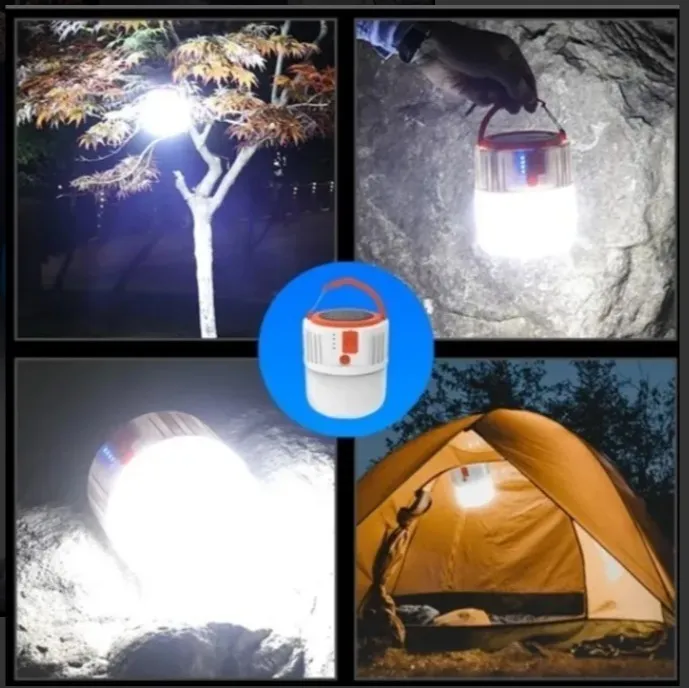 Foco Portatil Led 12w Recargable Solar Cargador