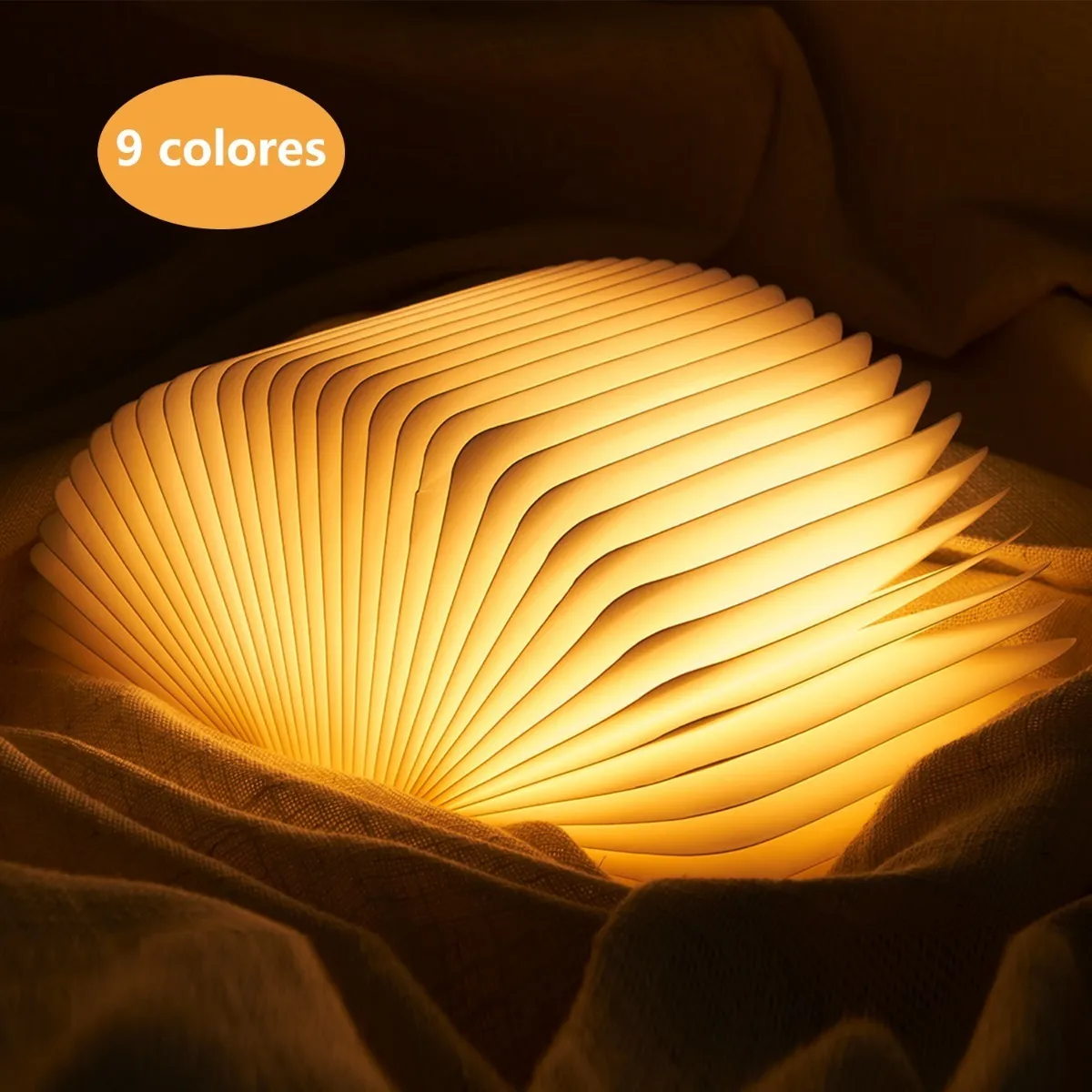 Lámpara Led Con Forma De Libro En 9 Colores Recargable Usb