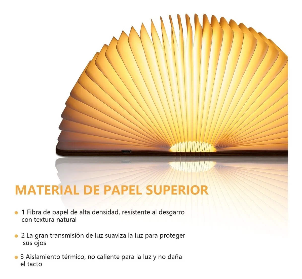 Lámpara Led Con Forma De Libro En 9 Colores Recargable Usb