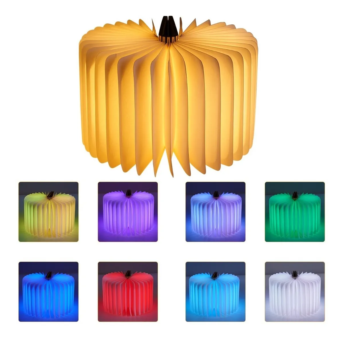 Lámpara Led Con Forma De Libro En 9 Colores Recargable Usb
