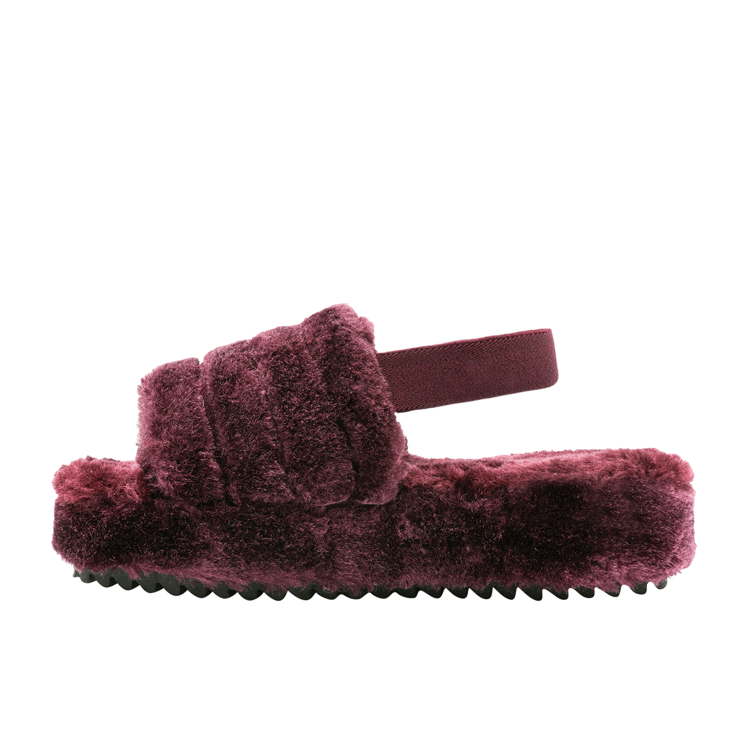 Pantuflas Dama Mujer Sandalias Peluche Elástico Cómodas Color Vino
