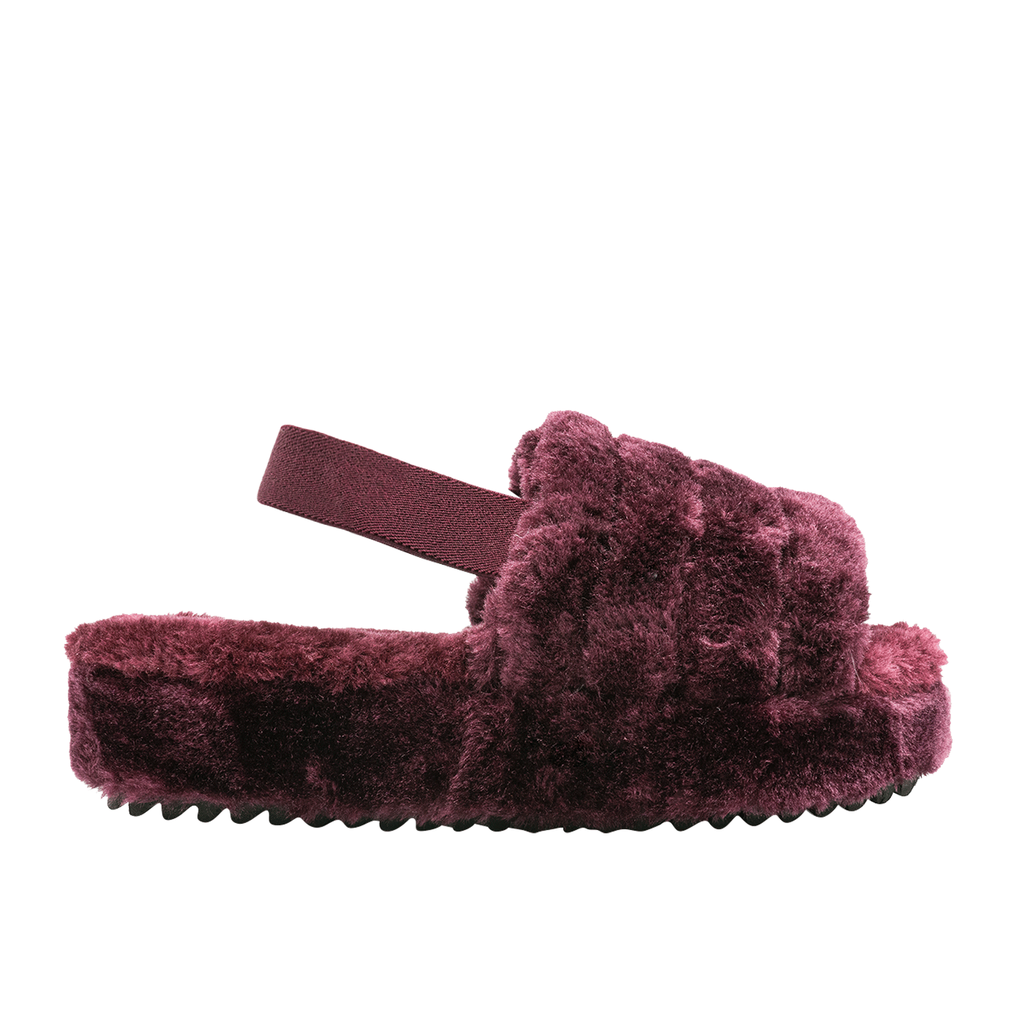 Pantuflas Dama Mujer Sandalias Peluche Elástico Cómodas Color Vino