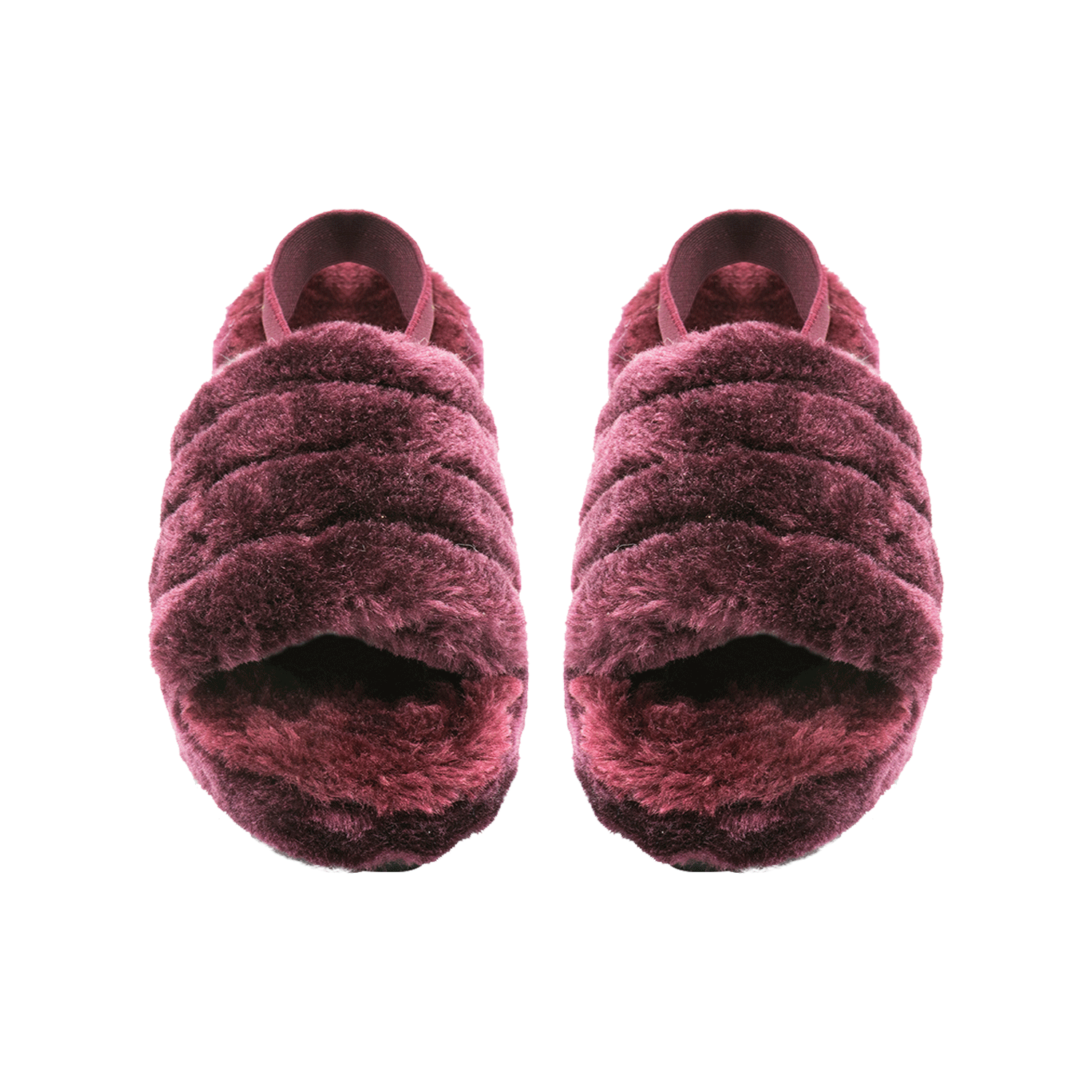 Pantuflas Dama Mujer Sandalias Peluche Elástico Cómodas Color Vino