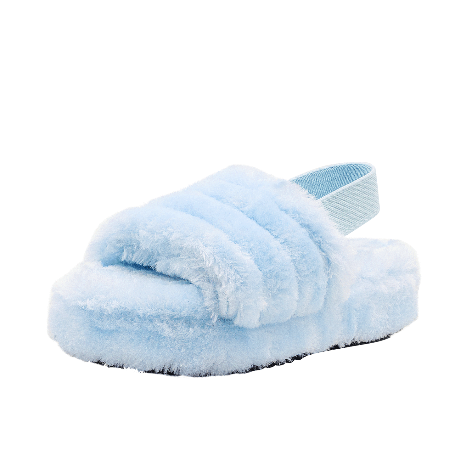 Pantuflas Dama Mujer Sandalias Peluche Elástico Cómodas Color Cielo