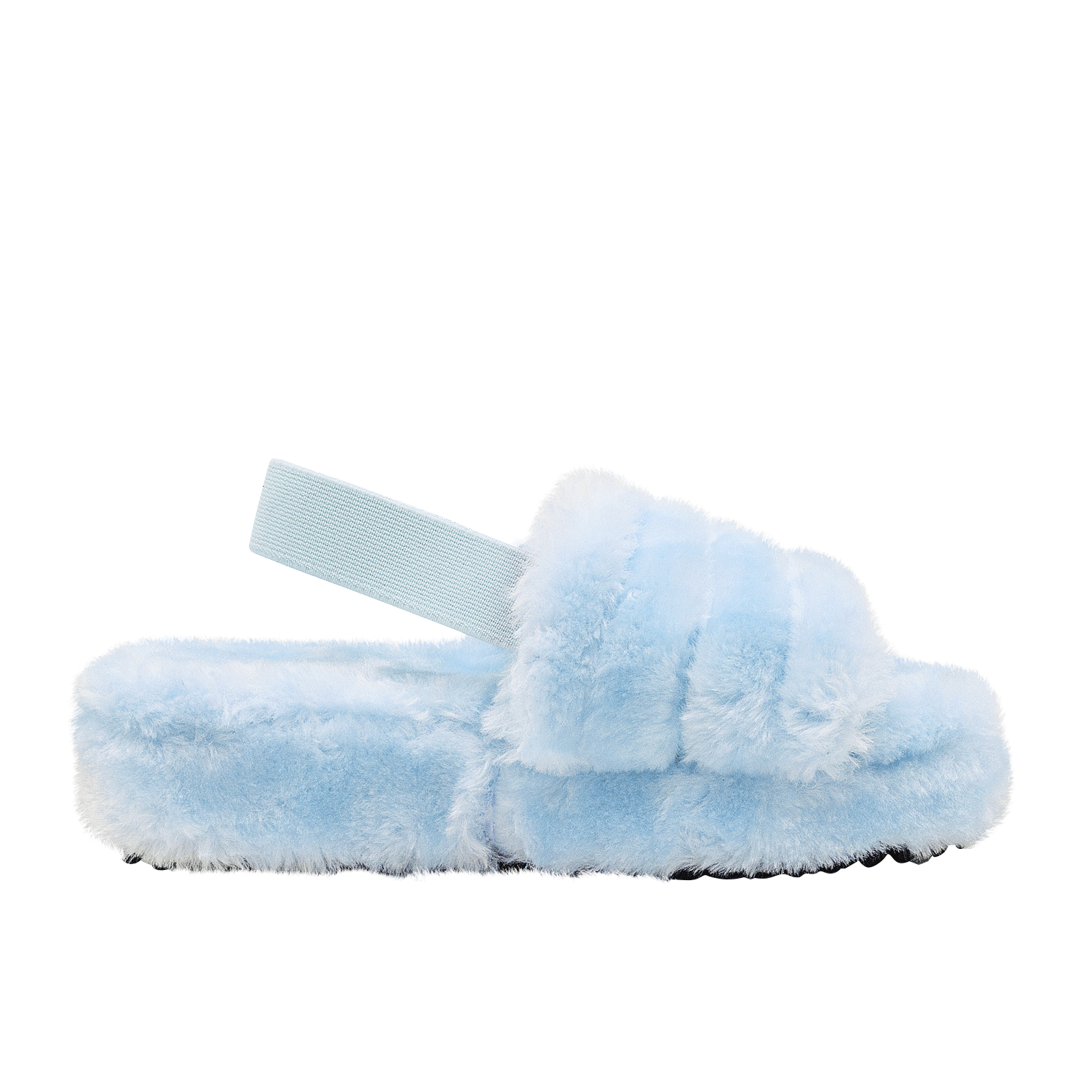 Pantuflas Dama Mujer Sandalias Peluche Elástico Cómodas Color Cielo